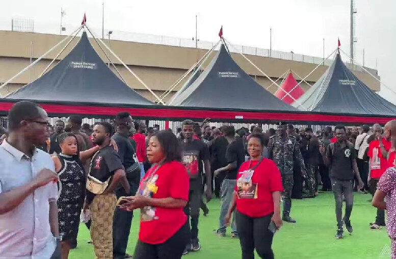 Family, friends, and sympathizers gather at Baba Yara Sports Stadium bid farewell to Daddy Lumba