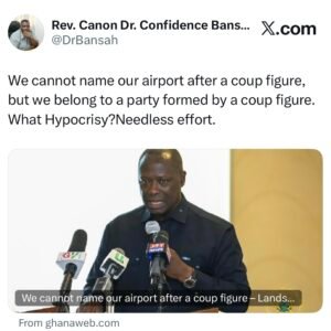 Renaming Kotoka but belonging to party formed by coup leader is hypocrisy - Canon Dr. Bansah