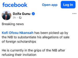 Former NEIP CEO Kofi Nkansah picked up by NIB over GH₵100k ‘cash for scholarship’ allegations