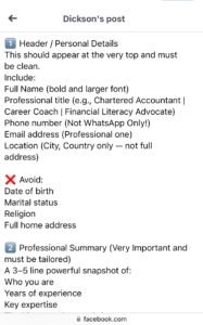 Career coach Dickson Assan shares professional template for a good CV Career coach Dickson Assan shares professional template for a good CV