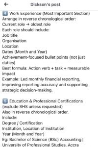 Career coach Dickson Assan shares professional template for a good CV Career coach Dickson Assan shares professional template for a good CV